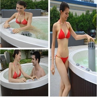 5~6 둥근 핫터브 야외 욕조 스파 욕조 2.5HP 펌프 2 레벨 단계